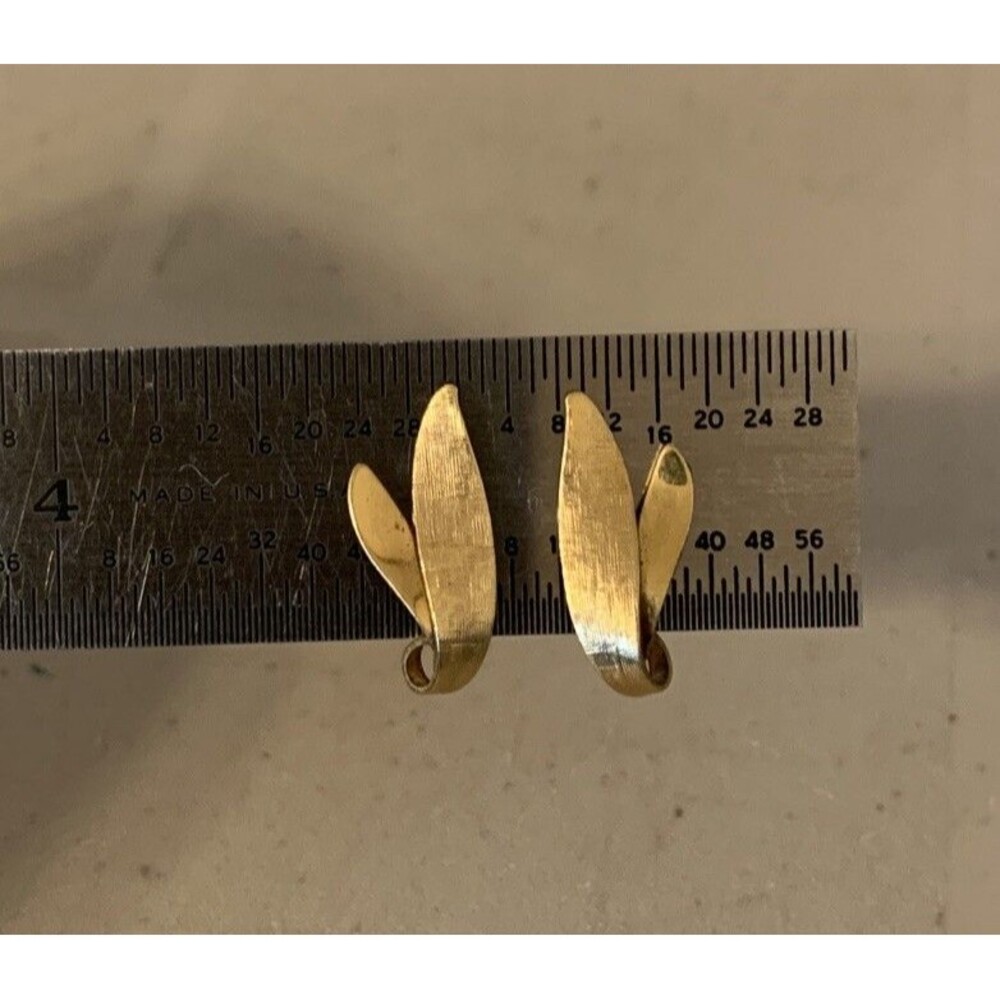 Vintage Van Dell 12K GF Earrings Double Leaf Screw Back